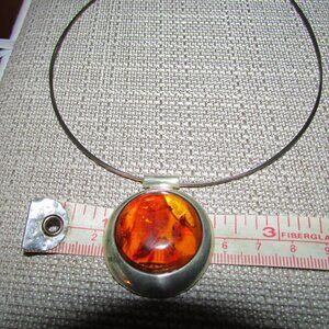 Amber Sterling Silver Slide